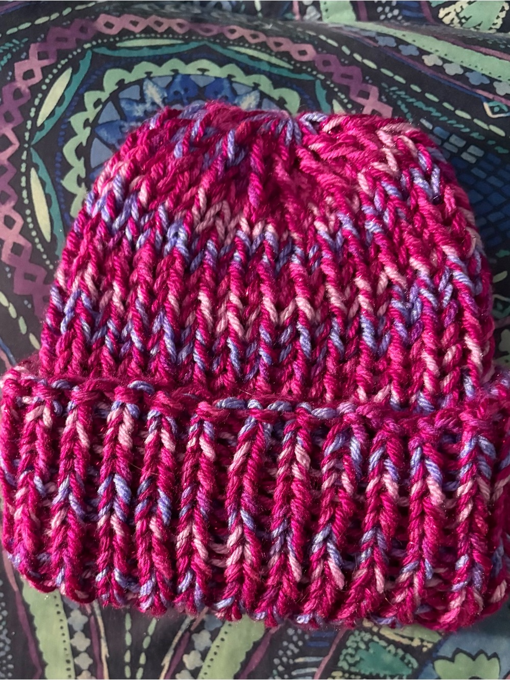 Handmade Multicolor sparkly Knit Beanie